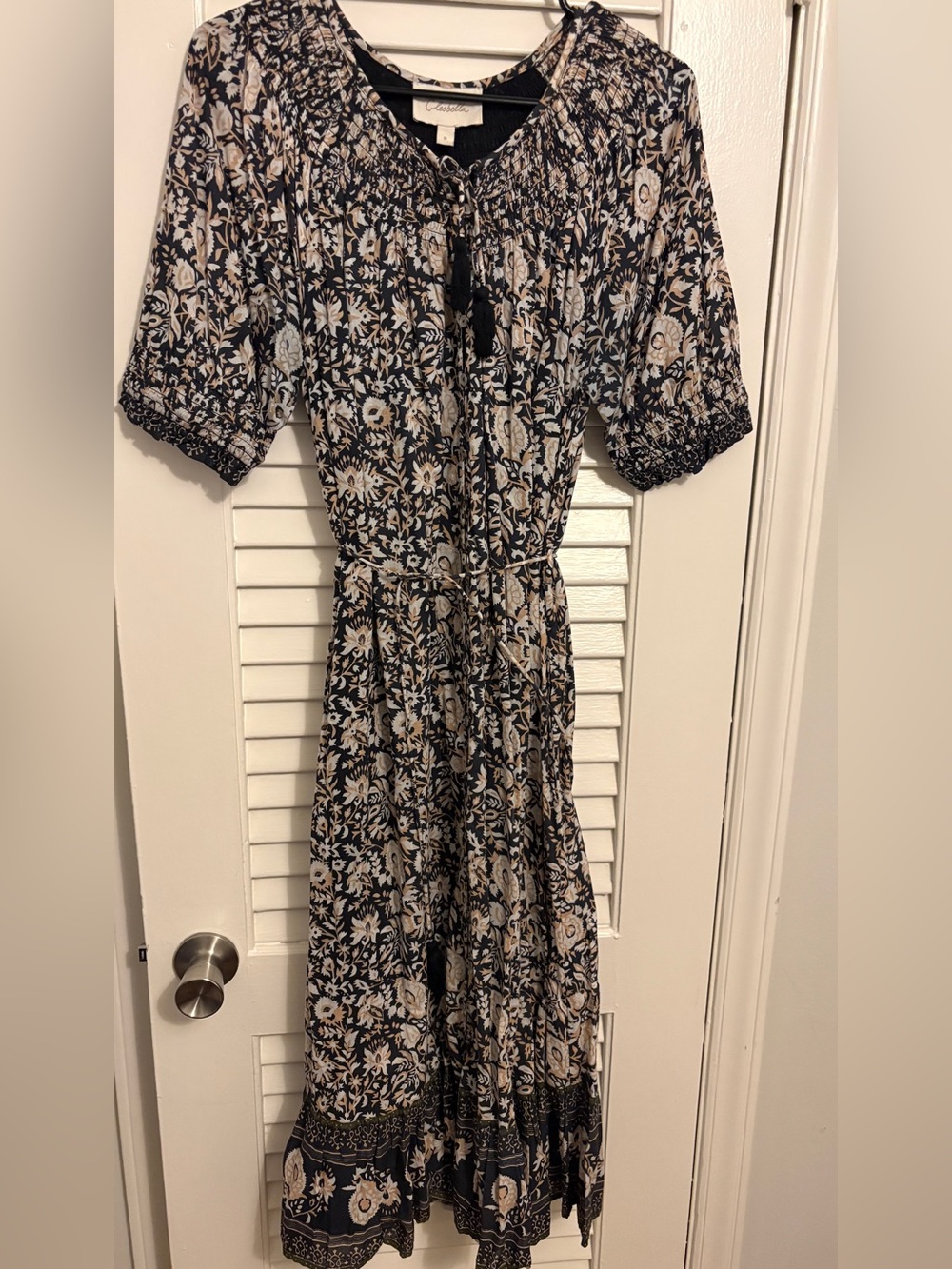 Cleobella black and Cream Floral Maxi Dress
